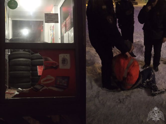 В Ленинске-Кузнецком бойцы Росгвардии задержали рецидивиста, который при помощи кувалды пытался проникнуть в комиссионный магазин
