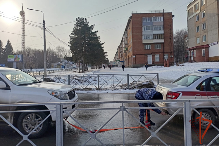 Росгвардейцы помогли водителю убрать заглохший автомобиль с пешеходного перехода 
